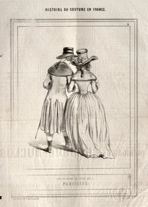 Historia del traje en Francia: Parisinos, 1843 de Paul Gavarni