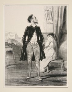 El marido cantante. de Paul Gavarni