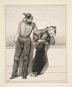 Los estibadores - No. 54 - Montando a caballo de Paul Gavarni