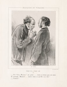 Masques et Visages: Par-ci, Par-la, 1850s de Paul Gavarni