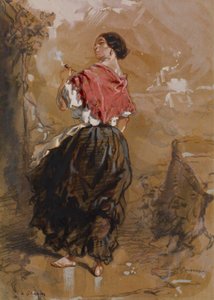 Campesina fumando de Paul Gavarni
