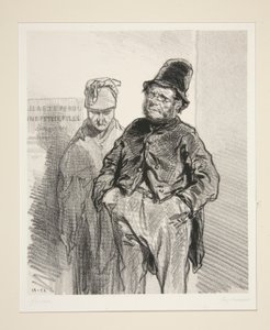 Sevigne y su esposa llevan a los niños (sic) al destete. de Paul Gavarni