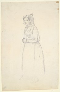Mujer con traje de campesina (anverso y reverso)