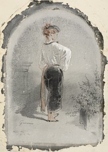 Mujer con traje español de Paul Gavarni
