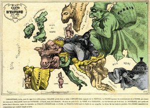 Mapa drolático de Europa para 1870