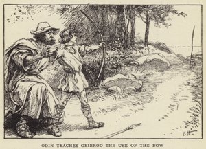 Odin enseña a Geirrod el Uso del Arco de Paul Hardy