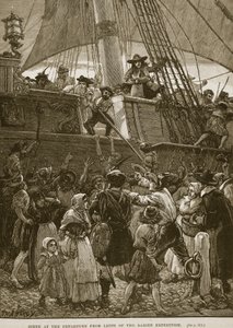 Escena en la Partida de Leith de la Expedición de Darién, ilustración de 