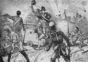 La guarnición enfrentó el bombardeo con valentía, 1902 de Paul Hardy