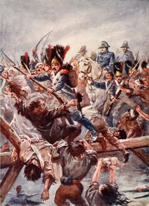 Cuando el remanente de la Guardia fue visto despejando el camino para el Emperador, hubo una estampida, ilustración de 