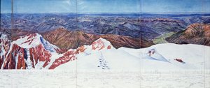 Vista panorámica de la cumbre del Pelvoux en el Macizo de los Ecrins, Alpes franceses