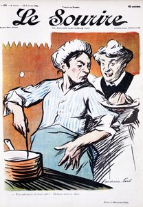 Dos cocineras domésticas ante un fogón de Paul Hermann