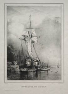 Seis marines: Alrededores de Rouen, Francia, 1832 de Paul Huet