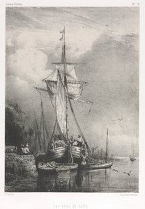 Recuerdos de Artistas No. 78: Seis Marinas: Alrededores de Rouen, 1832 de Paul Huet