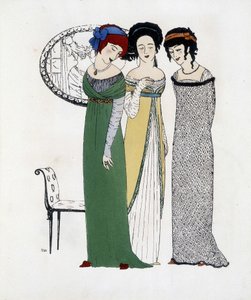 Creación de Paul Poiret de “Los vestidos de Paul Poiret”, dibujo por Paul Iribe. 1908