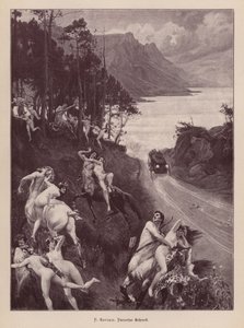 Sátiros y ninfas asustados por un automóvil de Paul Jean Gervais