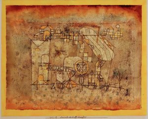 Llegada del dirigible de Paul Klee