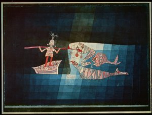 Escena de batalla de la ópera cómica fantástica "El Marino". de Paul Klee