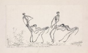 Cándido, capítulo 16. Mientras dos monos los seguían mordiéndoles las nalgas, 1911 de Paul Klee