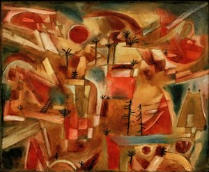 Paisaje rocoso (con palmeras y abetos) de Paul Klee