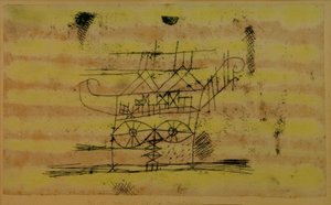 Andamio para la cabeza de una escultura monumental de Paul Klee