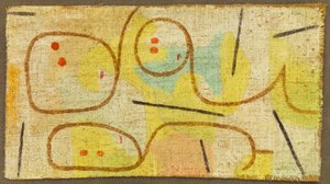 Reclinado, c. 1937 (óleo sobre arpillera) de Paul Klee