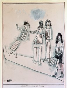 Escena con niñas (Dibujo, siglo XX) de Paul Klee