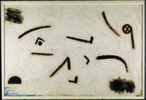 Sin título (signos sobre fondo negro), C.1940 (color y cola sobre papel)