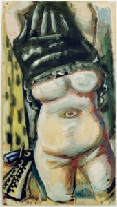 Desnudo con cabeza cubierta