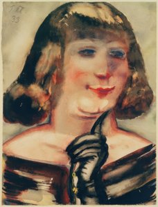 Retrato de dama con guante negro de Paul Kleinschmidt