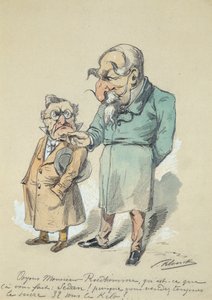 Monsieur Prudhomme y Napoleón III (acuarela) de Paul Klenck