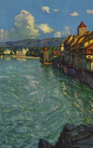 Balnearios suizos: Rheinfelden (litografía en color) de Paul Kutscha