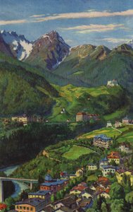 Balnearios suizos: Tarasp, Schuls, Vulpera (litografía en color) de Paul Kutscha