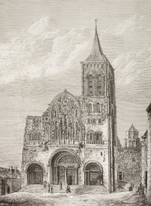 Iglesia abacial de la Magdelena, Vezelay, Francia, donde San Bernardo predicó la Segunda Cruzada en 1146. de Paul Lacroix