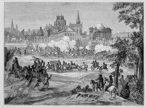Combate del faubourg Saint-Antoine en París durante la Fronda (1652), "siglo XVII - Instituciones: usos y costumbres, Francia 1590-1700" por Paul Lacroix de Paul Lacroix