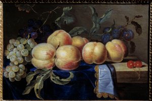 Naturaleza muerta, Melocotones de Paul Liegeois