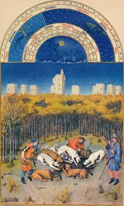 Diciembre - el Château de Vincennes, siglo XV, 1939 de Paul Limbourg