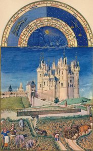 Septiembre - el Château de Saumur, siglo XV, 1939 de Paul Limbourg