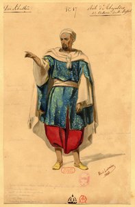 Abayaldos. Diseño de vestuario para la ópera Dom Sébastien, Roi de Portugal, 1843 de Paul Lormier