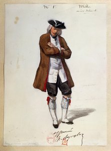 Vestuario para Luisa Miller de Giuseppe Verdi, boceto de Paul Lormier