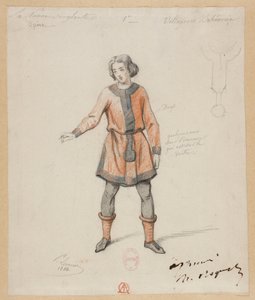 Gounod - La monja sangrienta - Cuatro modelos de vestuario de Paul Lormier - 1. aldeana bohemia de Paul Lormier
