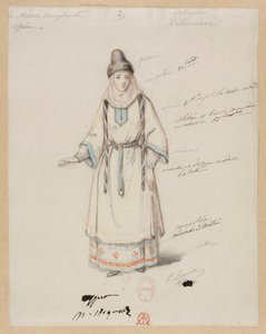 Gounod - La monja sangrienta - Cuatro modelos de trajes de Paul Lormier - 2. Aldeana de Bohemia de Paul Lormier