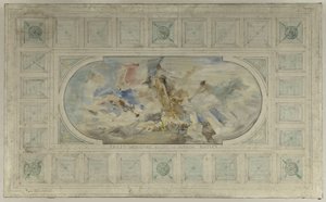 Boceto del vestíbulo del Hôtel de Ville: el París moderno da la bienvenida al mundo entero de Paul Louis Delance