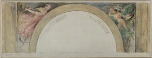 Boceto para el vestíbulo del Hôtel de Ville de París: Literatura y Bellas Artes de Paul Louis Delance