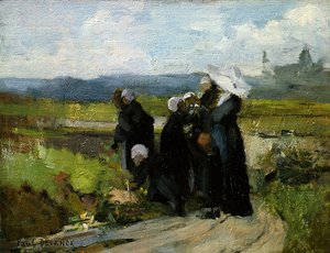 Los huérfanos de Bayeux (óleo sobre panel) de Paul Louis Delance