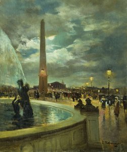 La Place de la Concorde (óleo sobre tabla) de Paul Marcel Balmigere