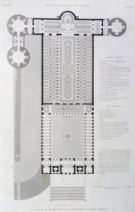 Diseño restaurado de la Antigua Basílica construida por el Emperador Constantino, grabado de El Vaticano y la Basílica de San Pedro