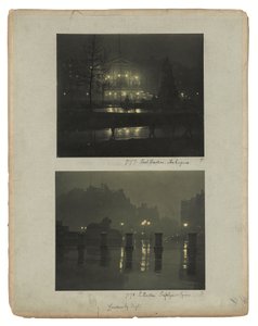 London by Gaslight, c.1896 (impresiones al carbón en tonos verdes) de Paul Martin