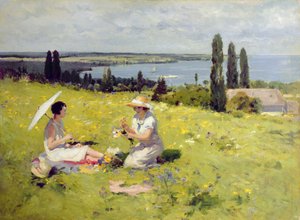 Recogiendo flores (óleo sobre lienzo) de Paul Michel Dupuy