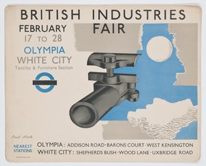 Un cartel del metro de Londres que anuncia la Feria de Industrias Británicas
