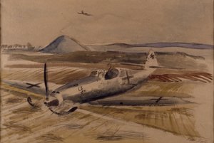 Encuentro por la tarde, c.1940 (acuarela sobre papel) de Paul Nash